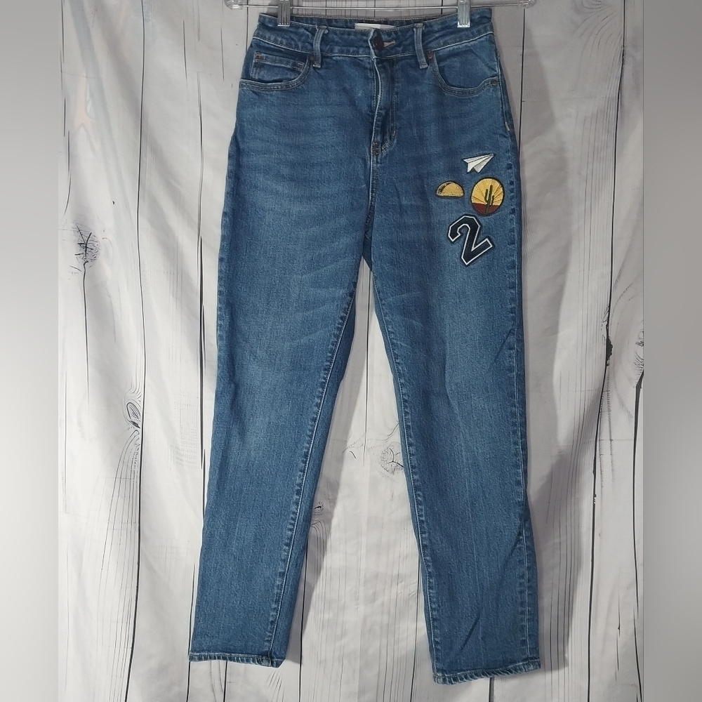PacSun Retro High-Waisted Jeans With Cactus And Los Angeles Patches